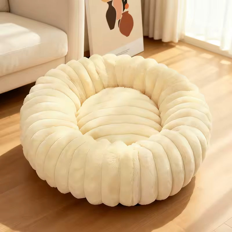 CloudNest Calming Pet Bed | Plush Donut Comfort with Washable Cover