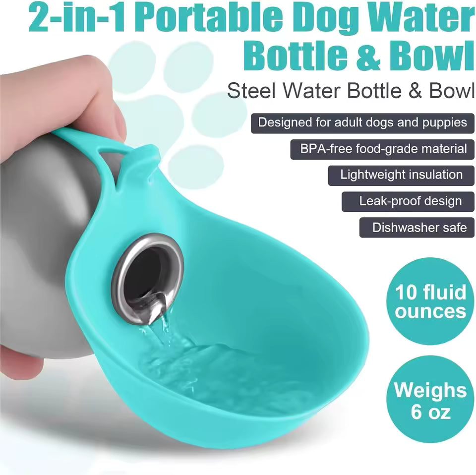 AquaGo Travel Bottle | 285ml Leak-Proof Pet Hydration Flask