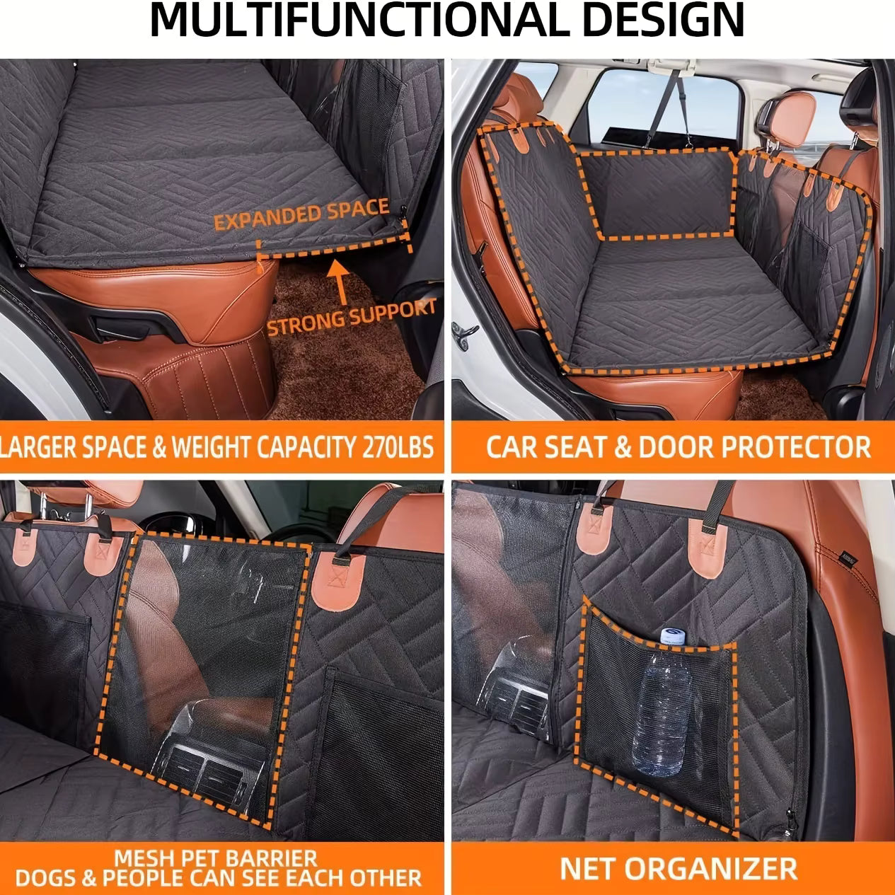 RideShield Hammock Cover | Waterproof Back Seat Protector for Pets