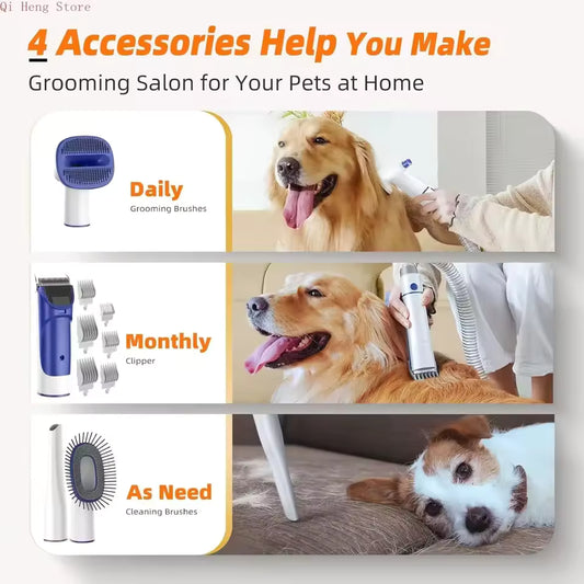 CleanSweep Pro Grooming Kit | All-in-One Low-Noise Pet Vacuum System